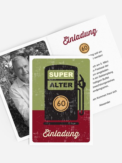 Einladung 60. Geburtstag Super Alter