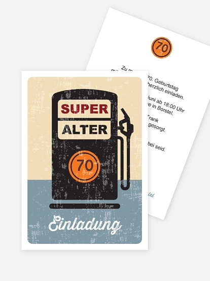 Einladung 70. Geburtstag Super Alter