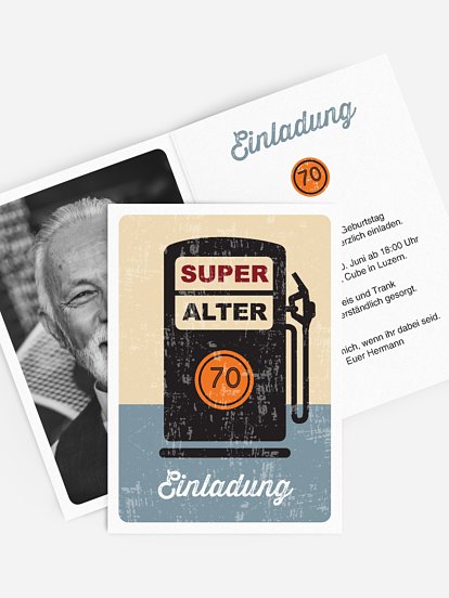 Einladung 70. Geburtstag Super Alter