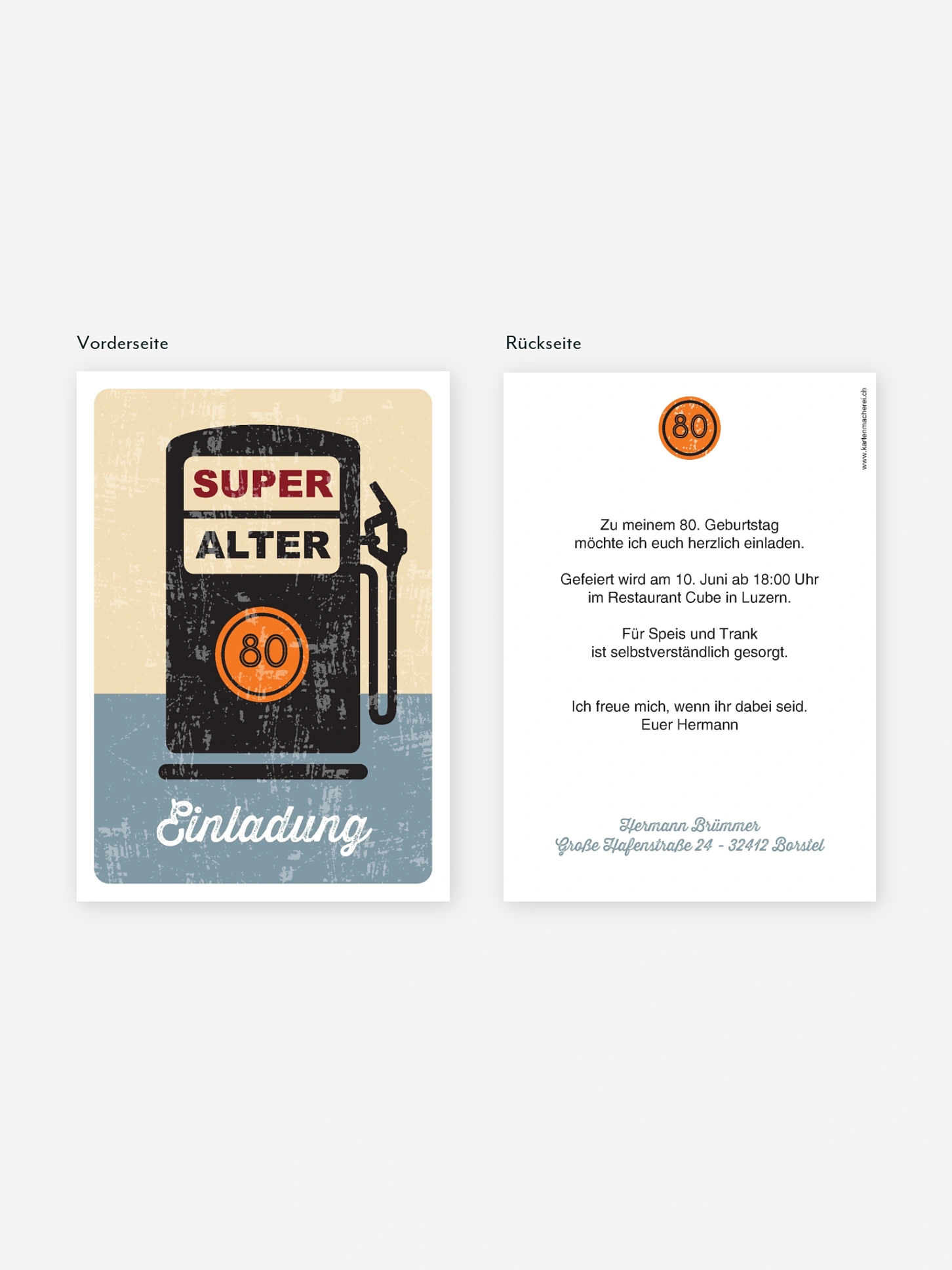 Einladung 80. Geburtstag Super Alter