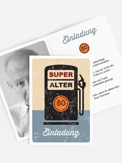 Einladung 80. Geburtstag Super Alter