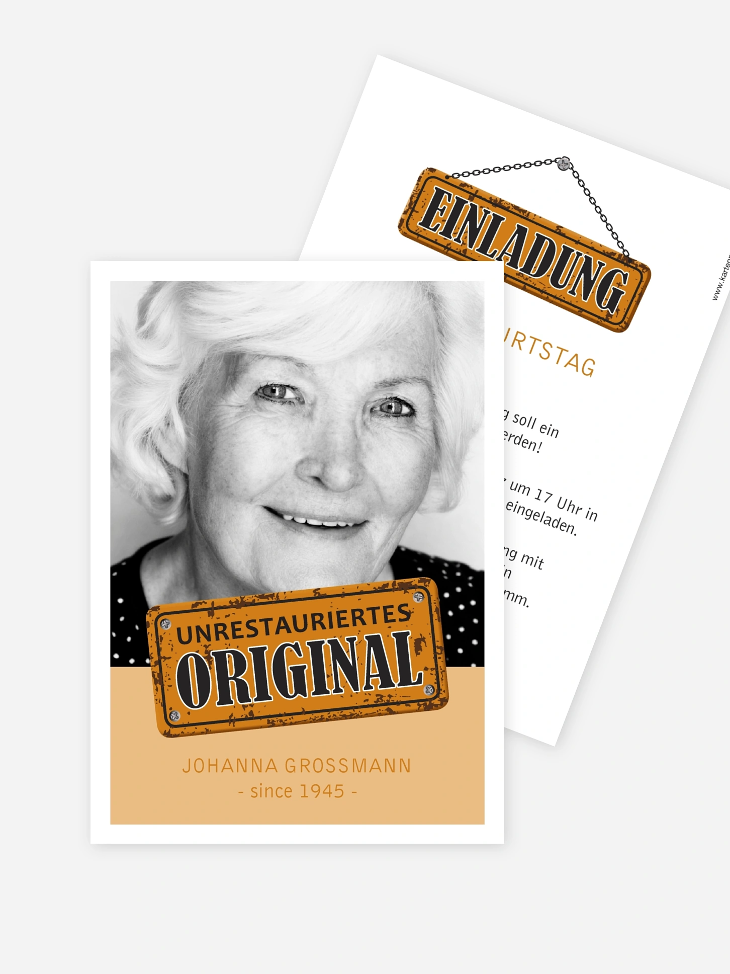 Einladung 70. Geburtstag Unrestauriertes Original