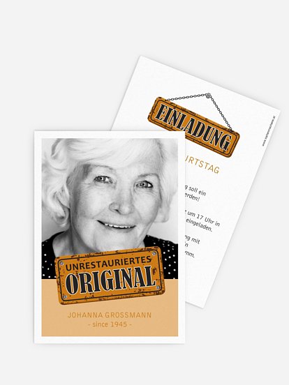 Einladung 70. Geburtstag Unrestauriertes Original