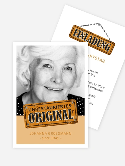 Einladung 70. Geburtstag Unrestauriertes Original