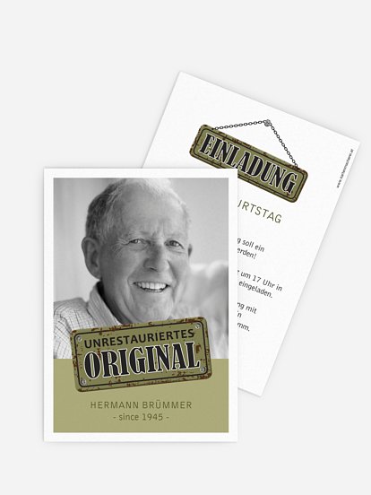 Einladung 70. Geburtstag Unrestauriertes Original