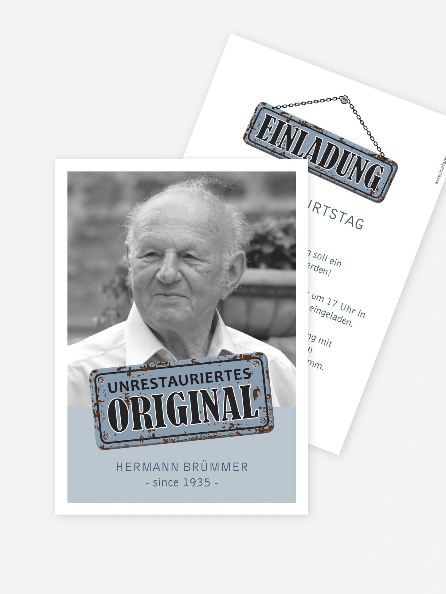Einladung 80. Geburtstag Unrestauriertes Original