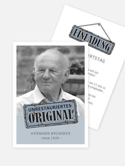 Einladung 80. Geburtstag Unrestauriertes Original