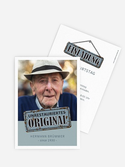 Einladung 90. Geburtstag Unrestauriertes Original