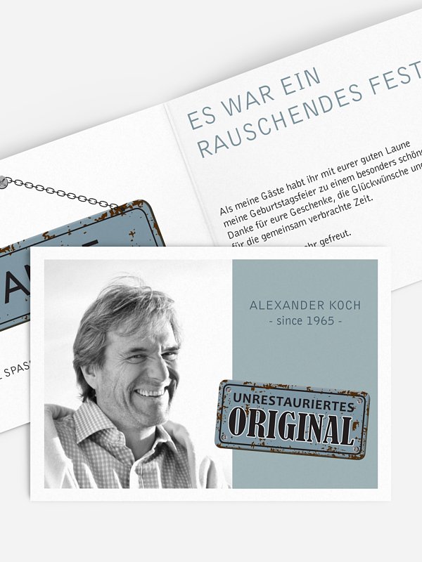 Dankeskarte Geburtstag Unrestauriertes Original