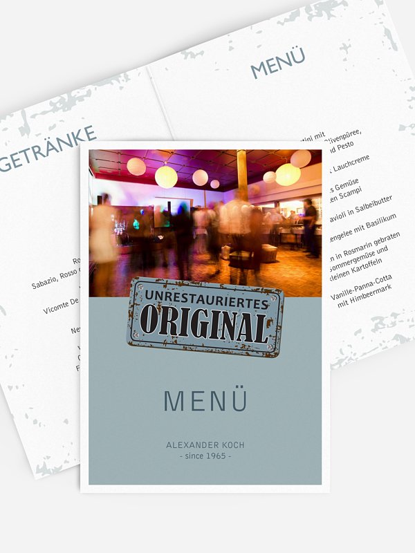 Menükarte Geburtstag Unrestauriertes Original