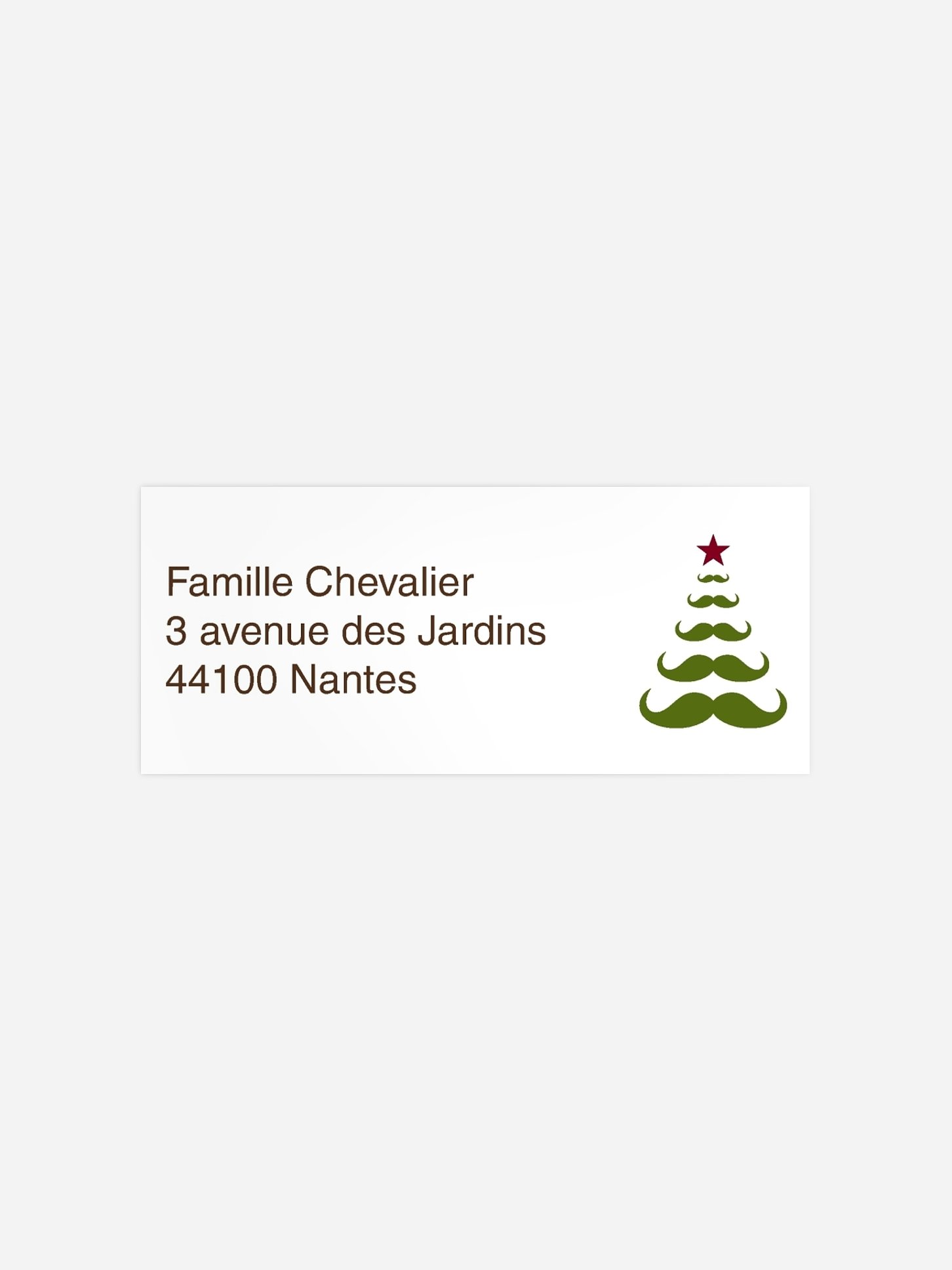 Étiquette expéditeur voeux Moustache en fête