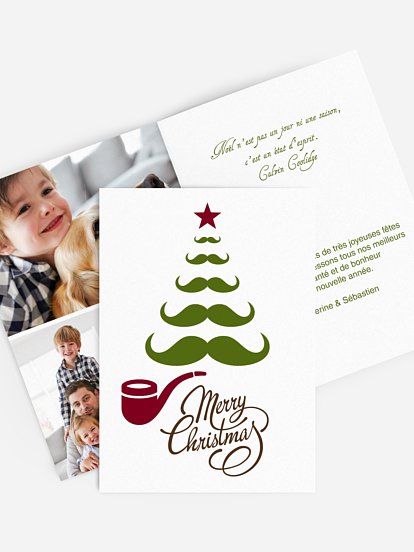Carte de voeux Moustache en fête
