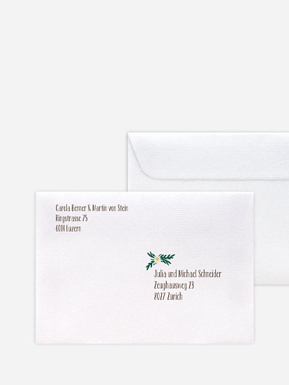 Bedruckter Briefumschlag Hochzeit Heimatliebe