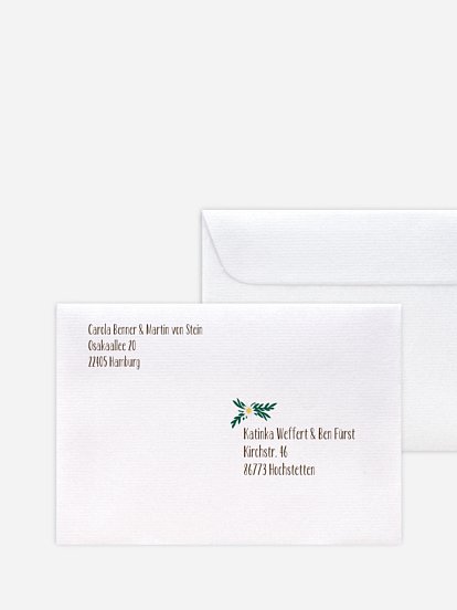 Bedruckter Briefumschlag Hochzeit Heimatliebe