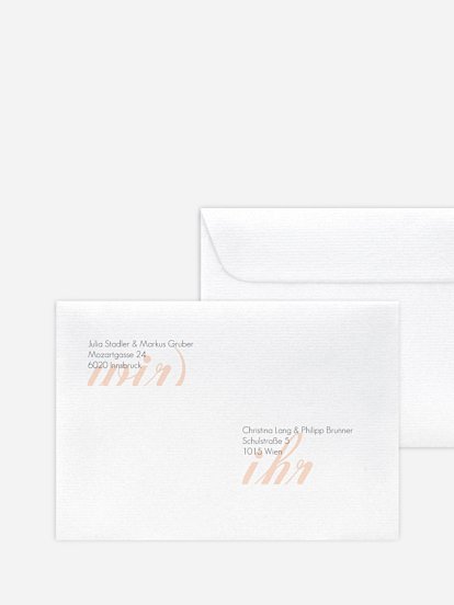 Bedruckter Briefumschlag Hochzeit Liebesworte
