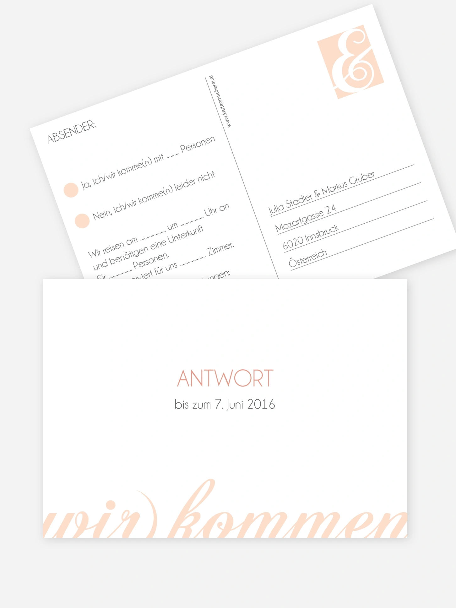 Antwortkarte Hochzeit Liebesworte