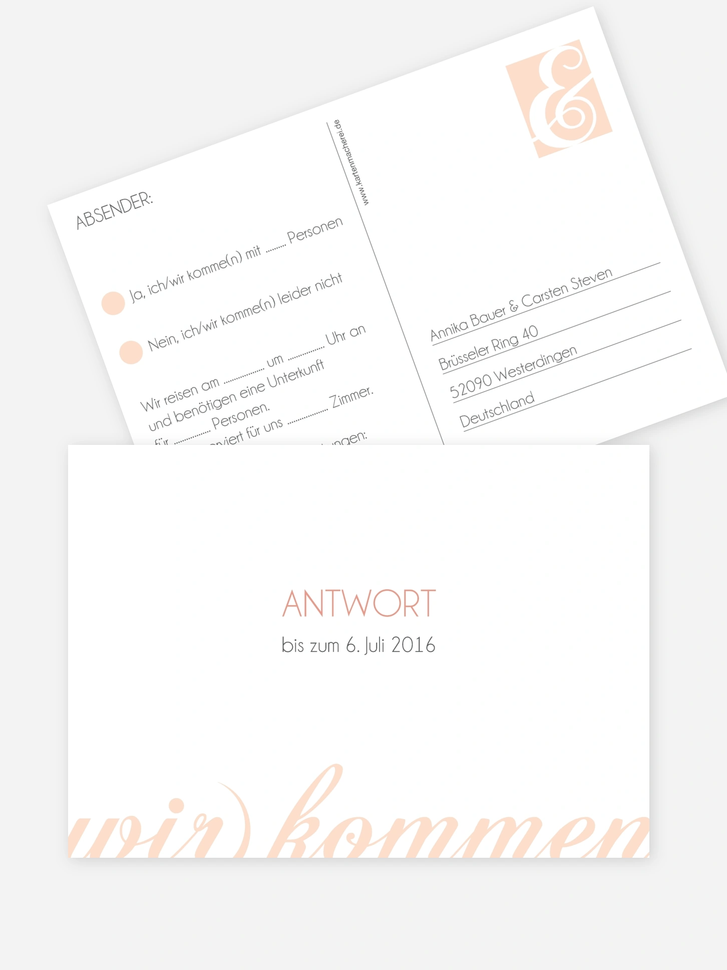 Antwortkarte Hochzeit Liebesworte