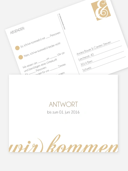 Antwortkarte Hochzeit Liebesworte