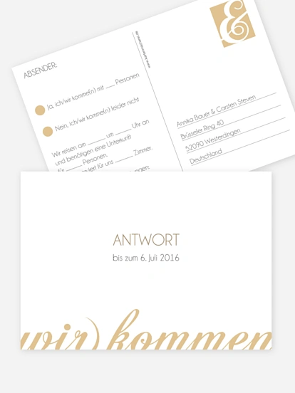 Antwortkarte Hochzeit Liebesworte