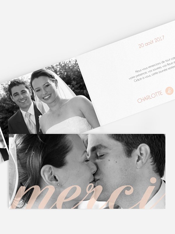 Carte de remerciements Des mots d'amour