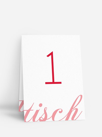 Tischnummer Liebesworte