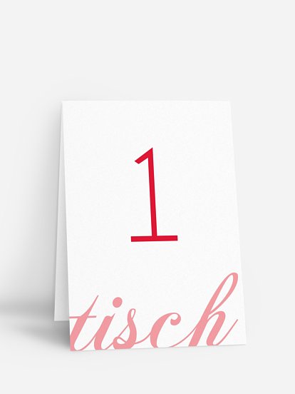 Tischnummer Liebesworte