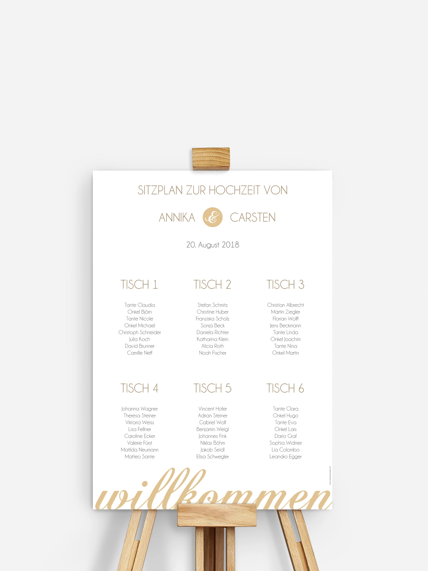 Sitzplan Plakat Liebesworte