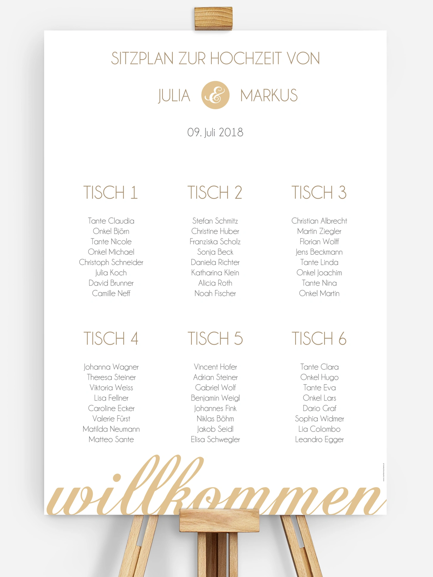 Sitzplan Plakat Liebesworte