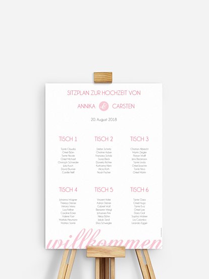 Sitzplan Plakat Liebesworte
