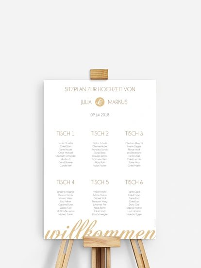 Sitzplan Plakat Liebesworte