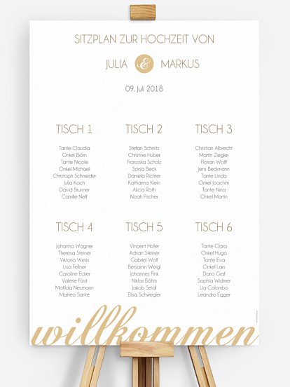 Sitzplan Plakat Liebesworte