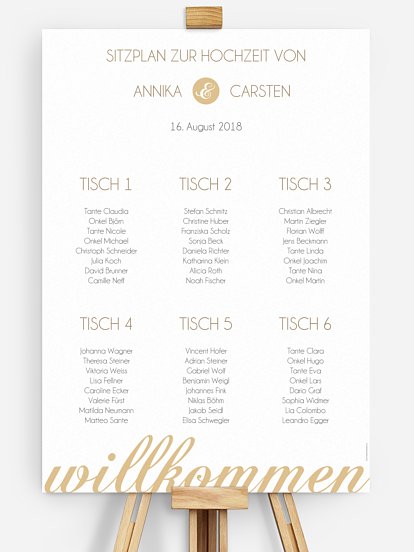Sitzplan Plakat Liebesworte