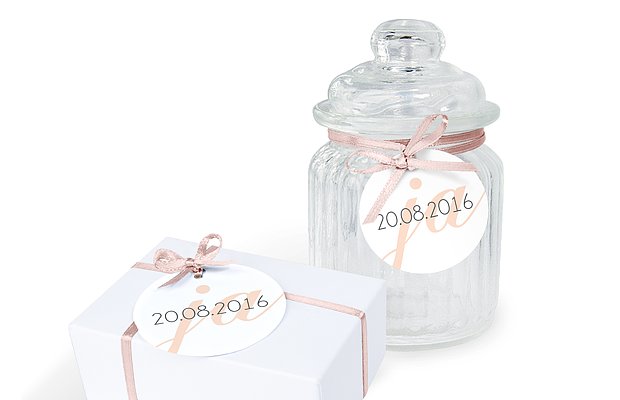Anhänger mit Band zur Hochzeit Liebesworte