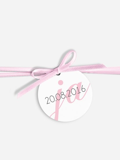 Anhänger mit Band zur Hochzeit Liebesworte