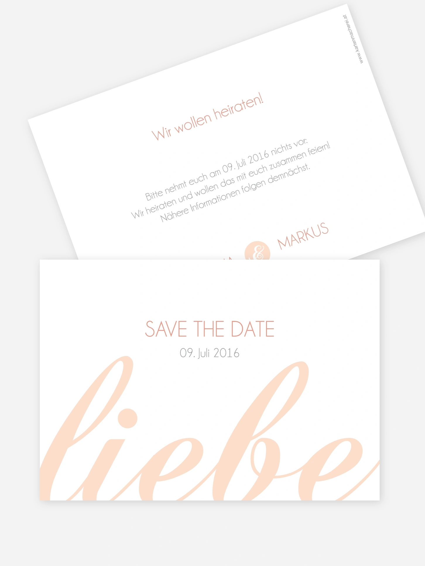 Save-the-Date Karte Liebesworte