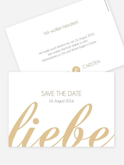 Save-the-Date Karte Liebesworte