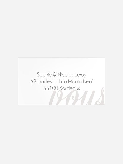 Étiquette destinataire mariage Des mots d'amour