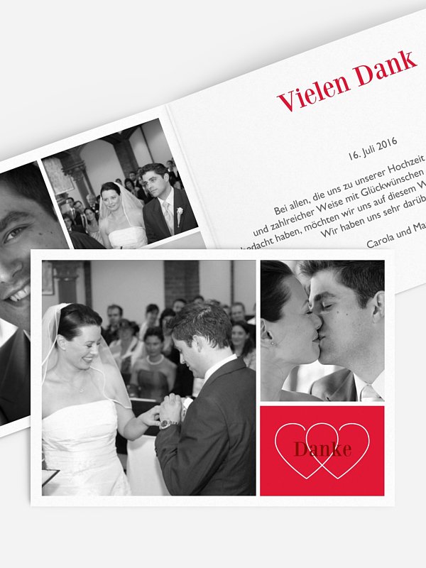 Dankeskarte Hochzeit Herzenssache