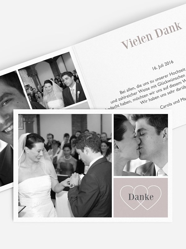 Dankeskarte Hochzeit Herzenssache
