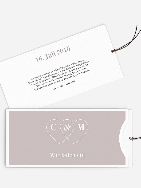 Hochzeitseinladung Herzenssache