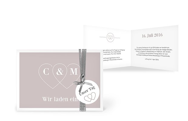 Hochzeitseinladung Herzenssache