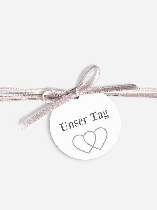 Anhänger mit Band zur Hochzeit Herzenssache