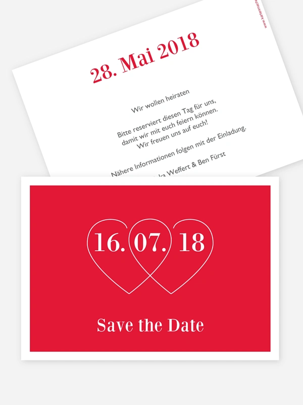 Save-the-Date Karte Herzenssache