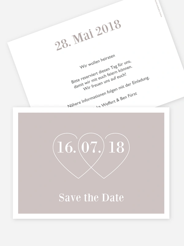 Save-the-Date Karte Herzenssache