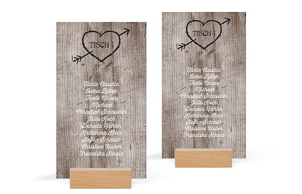 Gruppentischkarte Wooden Love