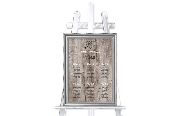 Sitzplan Plakat Wooden Love
