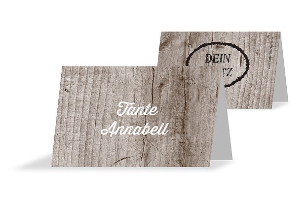 Tischkarte Hochzeit Wooden Love