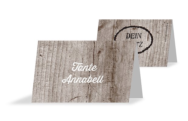 Tischkarte Hochzeit Wooden Love