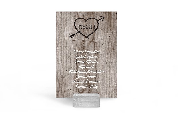 Sitzplan Kreativ Wooden Love