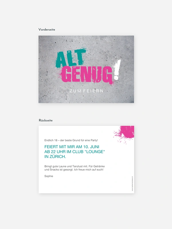 Einladung 18. Geburtstag Streetart